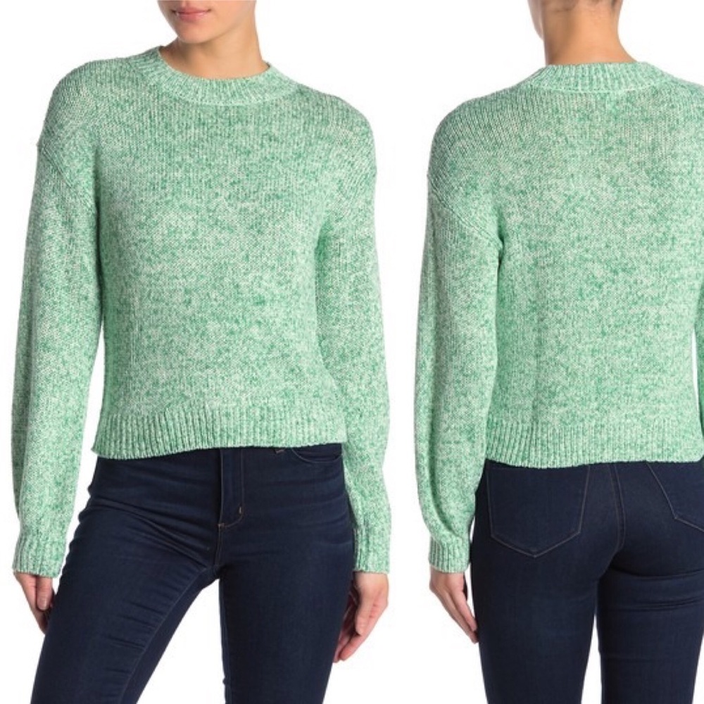 Abound Spring Daze Marled Dolman Sweater Green XS